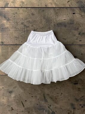 Girls White Tiered Full Slip